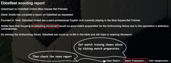 fm13 lower league tactics, scout report