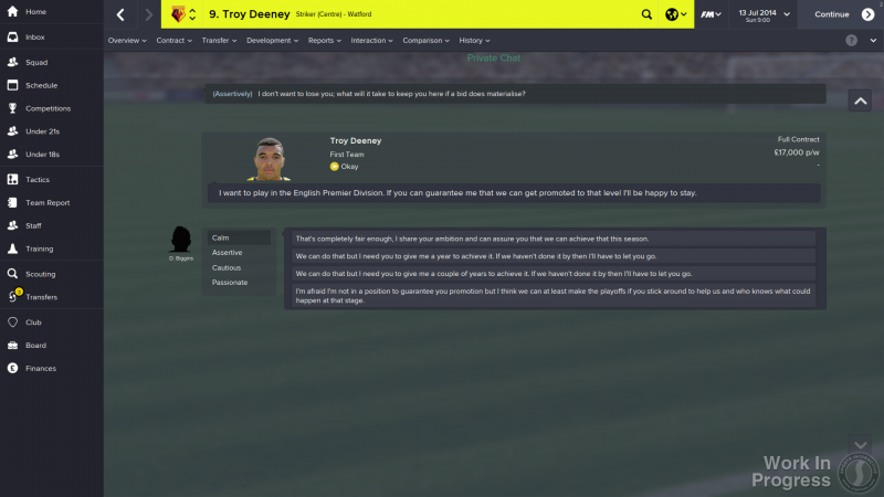 FM 2015 Player Interaction - Private Chat