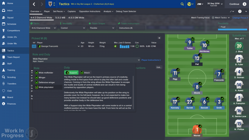 FM 2015 Tactics - Player Roles - Wide Playmaker