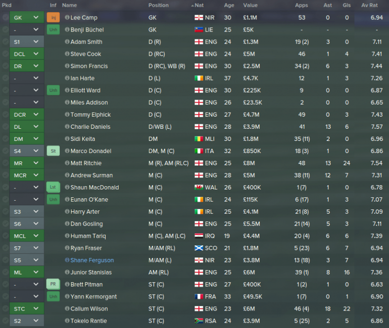 fm 2015 tactic, flat 4-1-4-1, squad