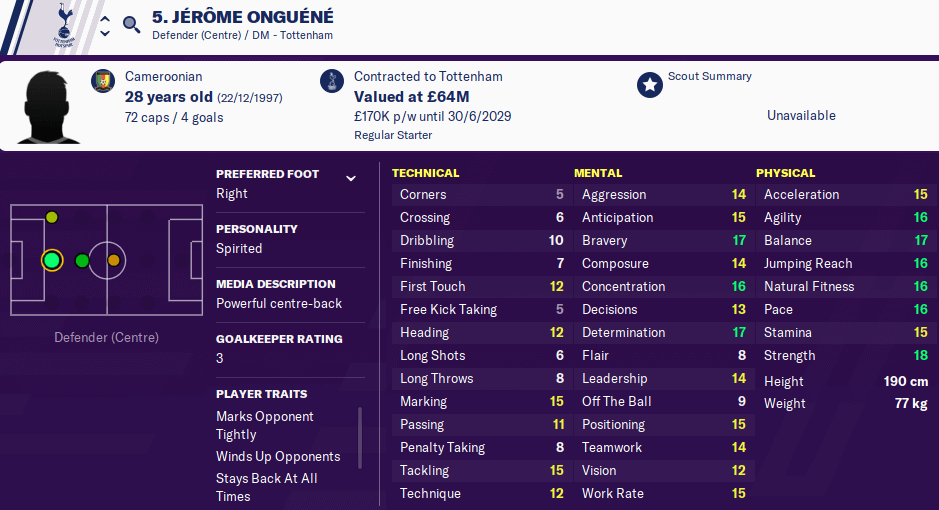 FM 2020 Player Profile - Jerome Onguene • Football Manager Story